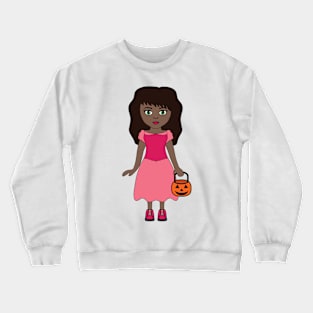 Pink Princess 3 Halloween Girl Sticker Crewneck Sweatshirt